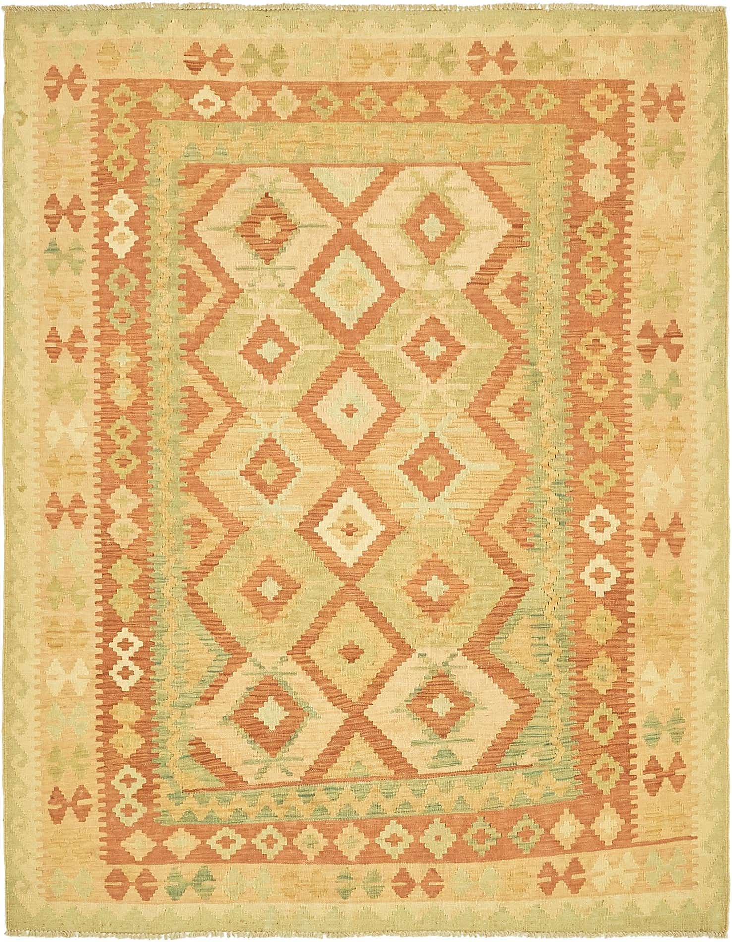 4' 10 x 6' 6 Hand Woven Kilim Waziri Wool Rug