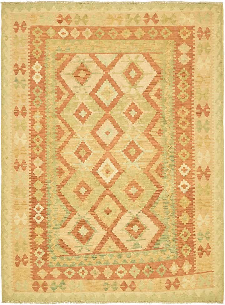 4' 10 x 6' 6 Hand Woven Kilim Waziri Wool Rug