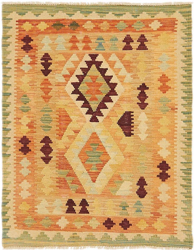 Detail image of 2' 9 x 4' 3 Hand Woven Kilim Waziri Wool Rug