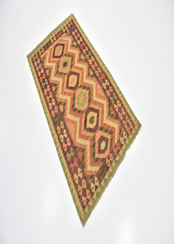 2' 10 x 4' 10 Hand Woven Kilim Waziri Wool Rug