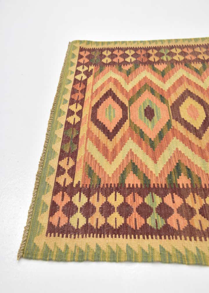 2' 10 x 4' 10 Hand Woven Kilim Waziri Wool Rug