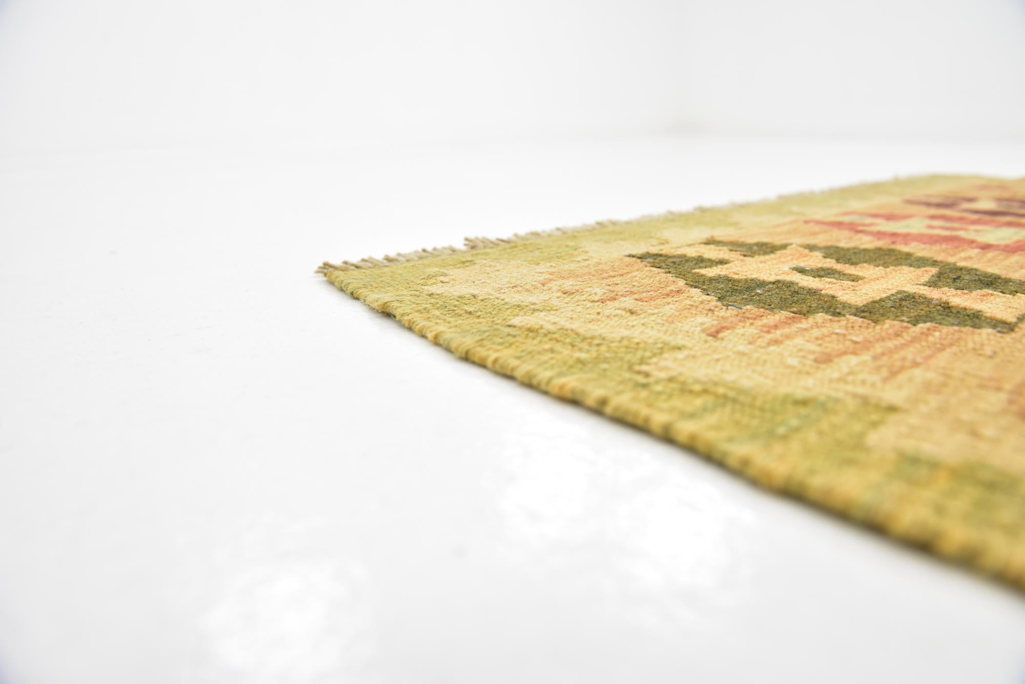 2' 7 x 4' 2 Hand Woven Kilim Waziri Wool Rug