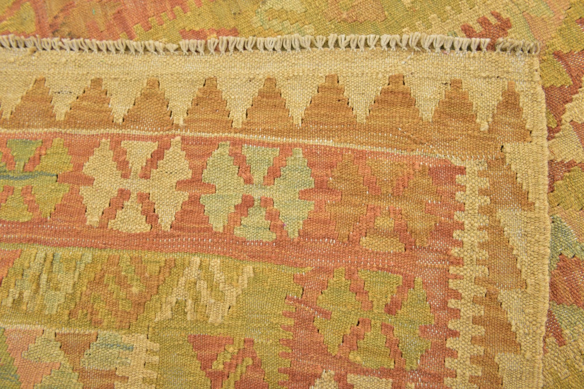 2' 9 x 4' Hand Woven Kilim Waziri Wool Rug