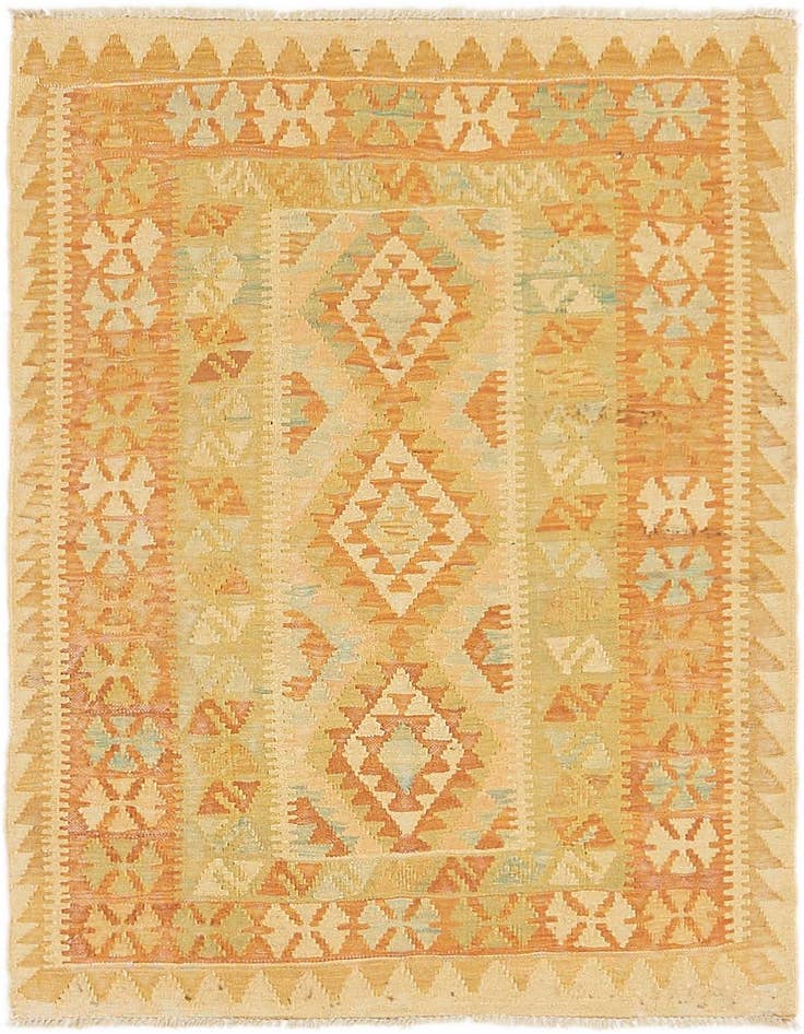 Detail image of 2' 9 x 4' Hand Woven Kilim Waziri Wool Rug
