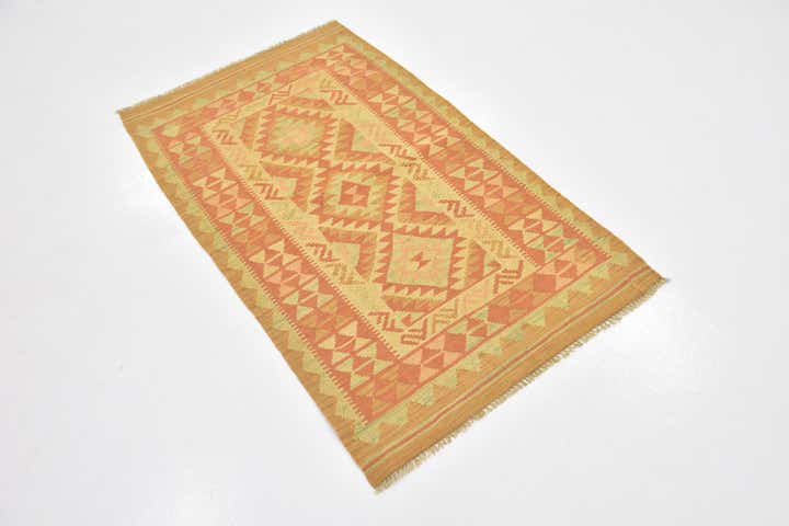 2' 7 x 4' 4 Hand Woven Kilim Waziri Wool Rug