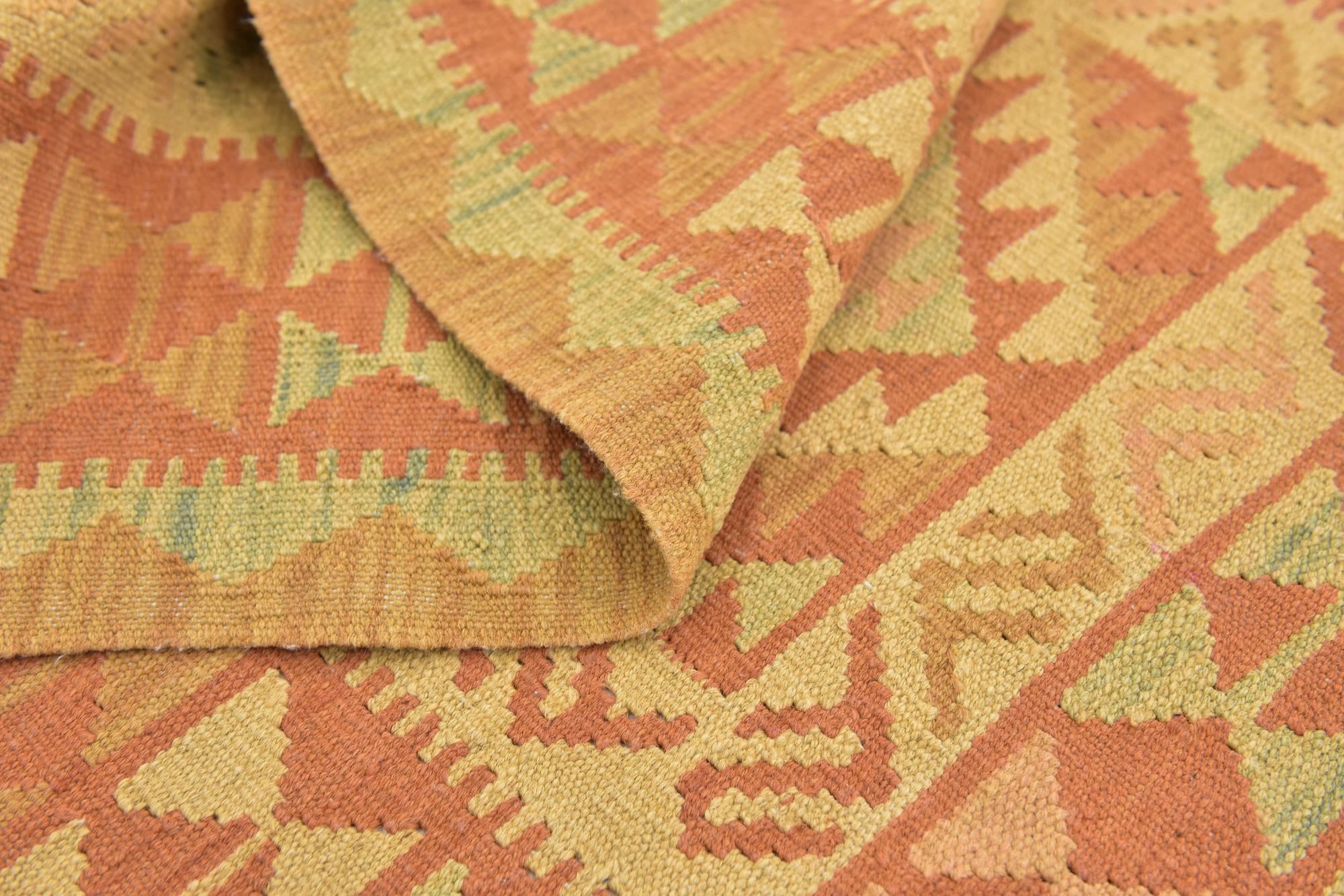 2' 7 x 4' 4 Hand Woven Kilim Waziri Wool Rug