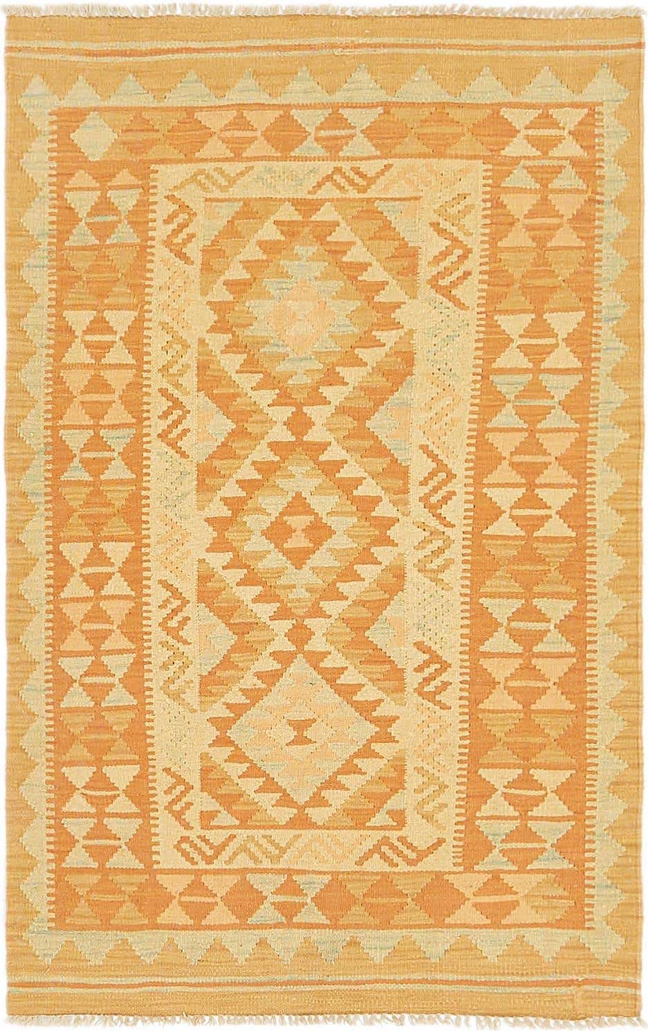 2' 7 x 4' 4 Hand Woven Kilim Waziri Wool Rug