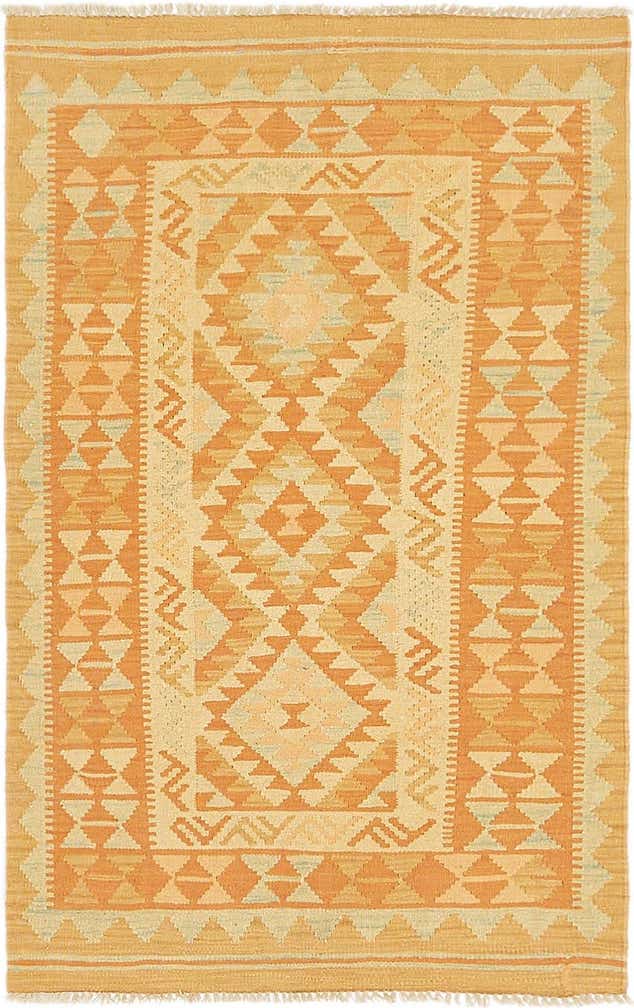 2' 7 x 4' 4 Hand Woven Kilim Waziri Wool Rug
