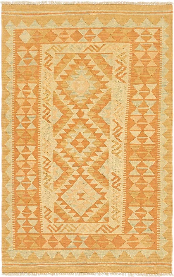 Detail image of 2' 7 x 4' 4 Hand Woven Kilim Waziri Wool Rug