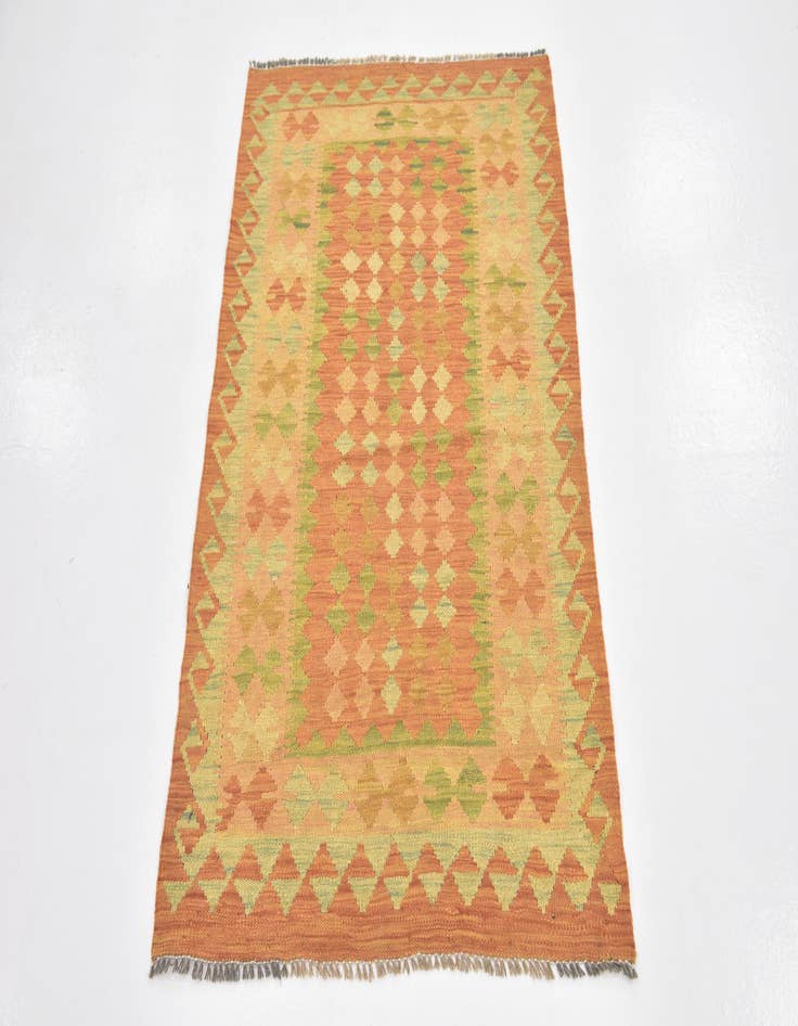 Detail image of 2' 8 x 4'  Hand Woven Kilim Waziri Wool Rug