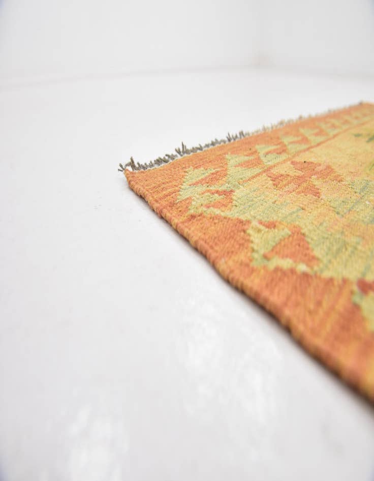 Detail image of 2' 8 x 4'  Hand Woven Kilim Waziri Wool Rug