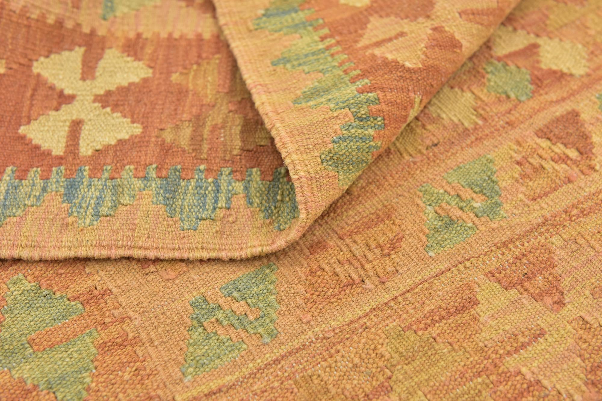 2' 10 x 4' 2 Hand Woven Kilim Waziri Wool Rug
