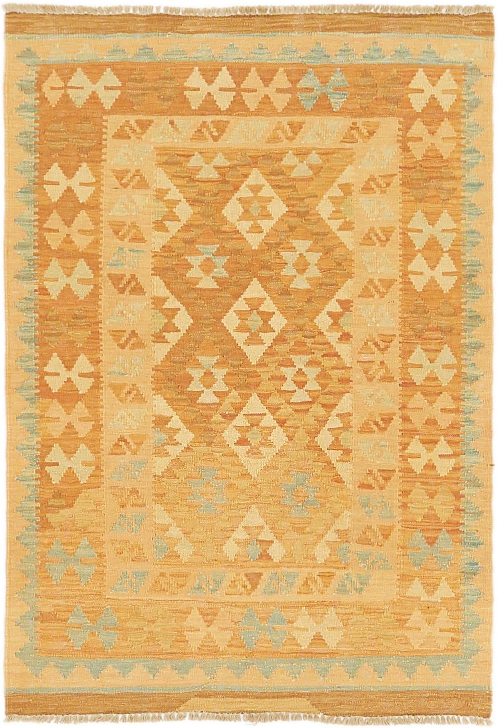 2' 10 x 4' 2 Hand Woven Kilim Waziri Wool Rug