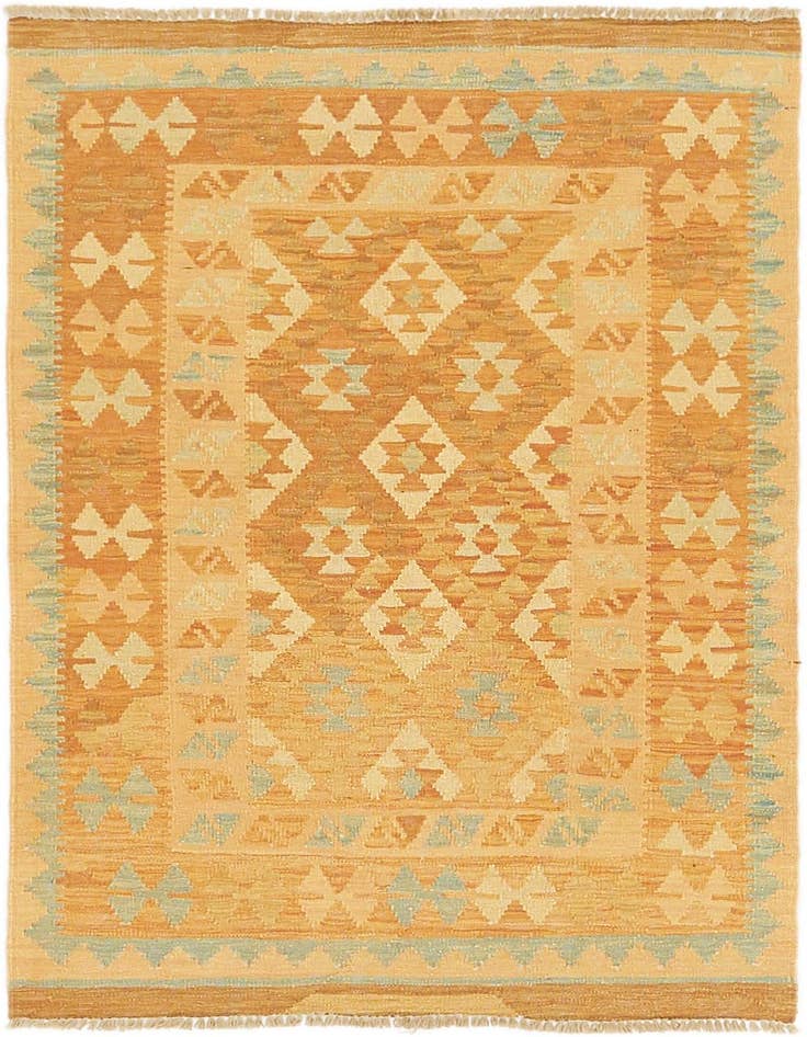 Detail image of 2' 10 x 4' 2 Hand Woven Kilim Waziri Wool Rug
