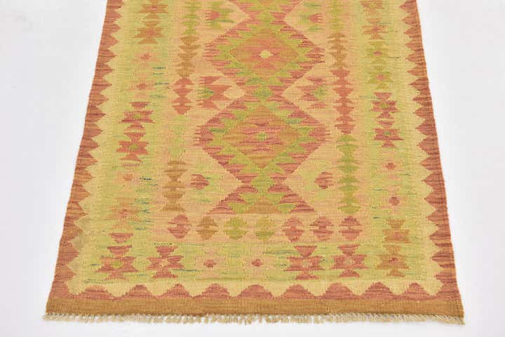 2' 7 x 4' 2 Hand Woven Kilim Waziri Wool Rug
