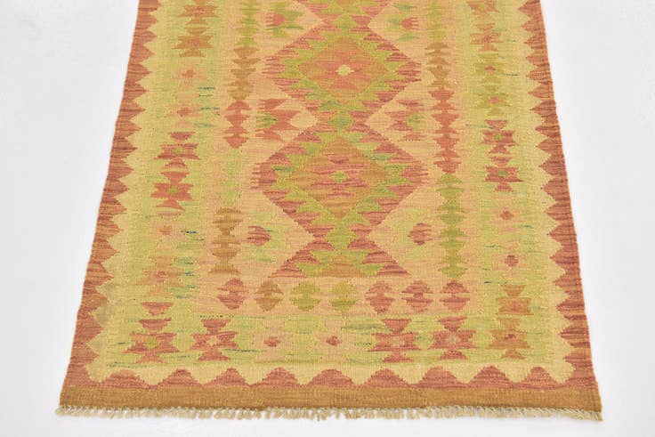 Detail image of 2' 7 x 4' 2 Hand Woven Kilim Waziri Wool Rug