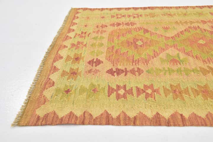 2' 7 x 4' 2 Hand Woven Kilim Waziri Wool Rug