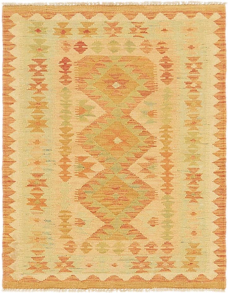 Detail image of 2' 7 x 4' 2 Hand Woven Kilim Waziri Wool Rug