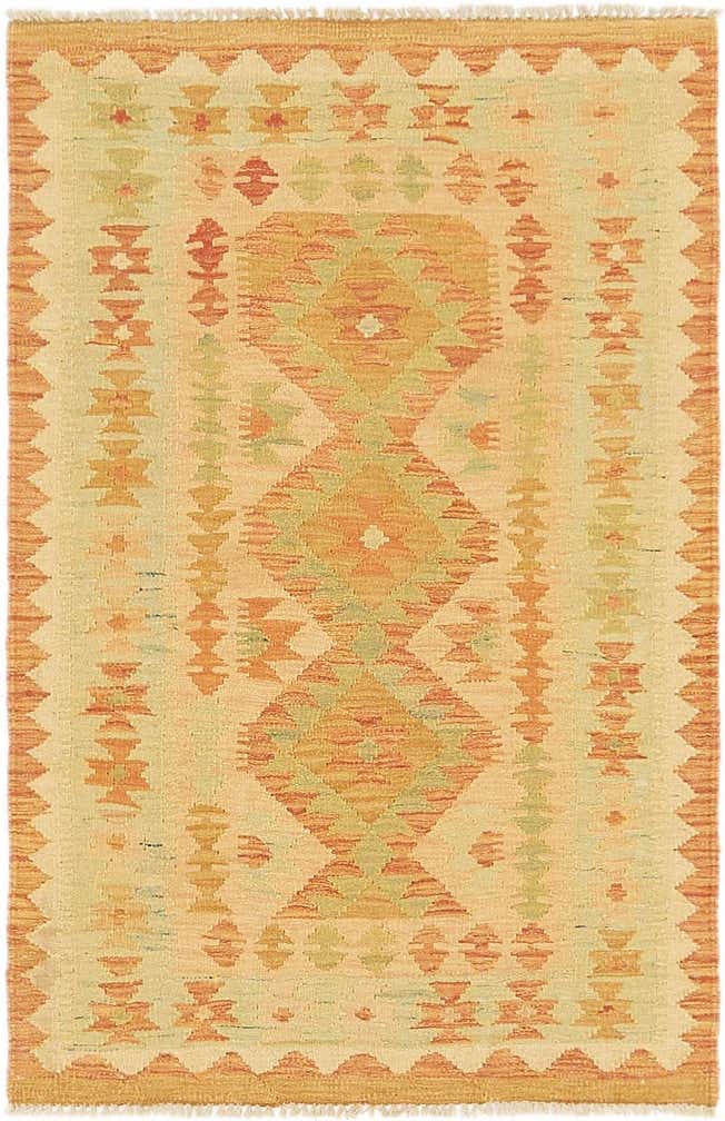 2' 7 x 4' 2 Hand Woven Kilim Waziri Wool Rug