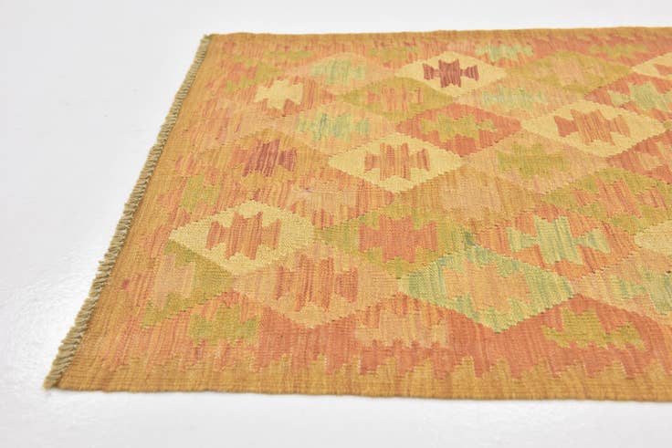 Detail image of 2' 5 x 4' Hand Woven Kilim Waziri Wool Rug