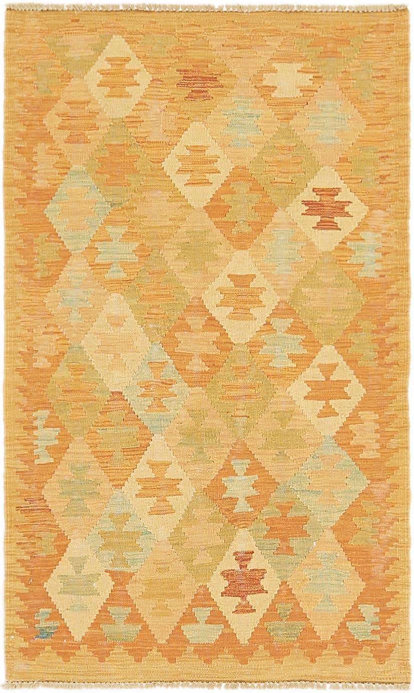 2' 5 x 4' Hand Woven Kilim Waziri Wool Rug