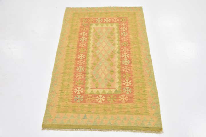 2' 8 x 4' 4 Hand Woven Kilim Waziri Wool Rug