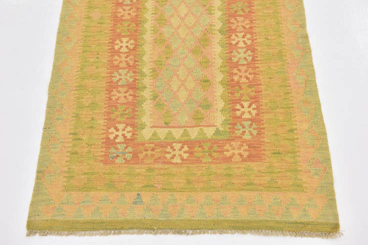 Detail image of 2' 8 x 4' 4 Hand Woven Kilim Waziri Wool Rug
