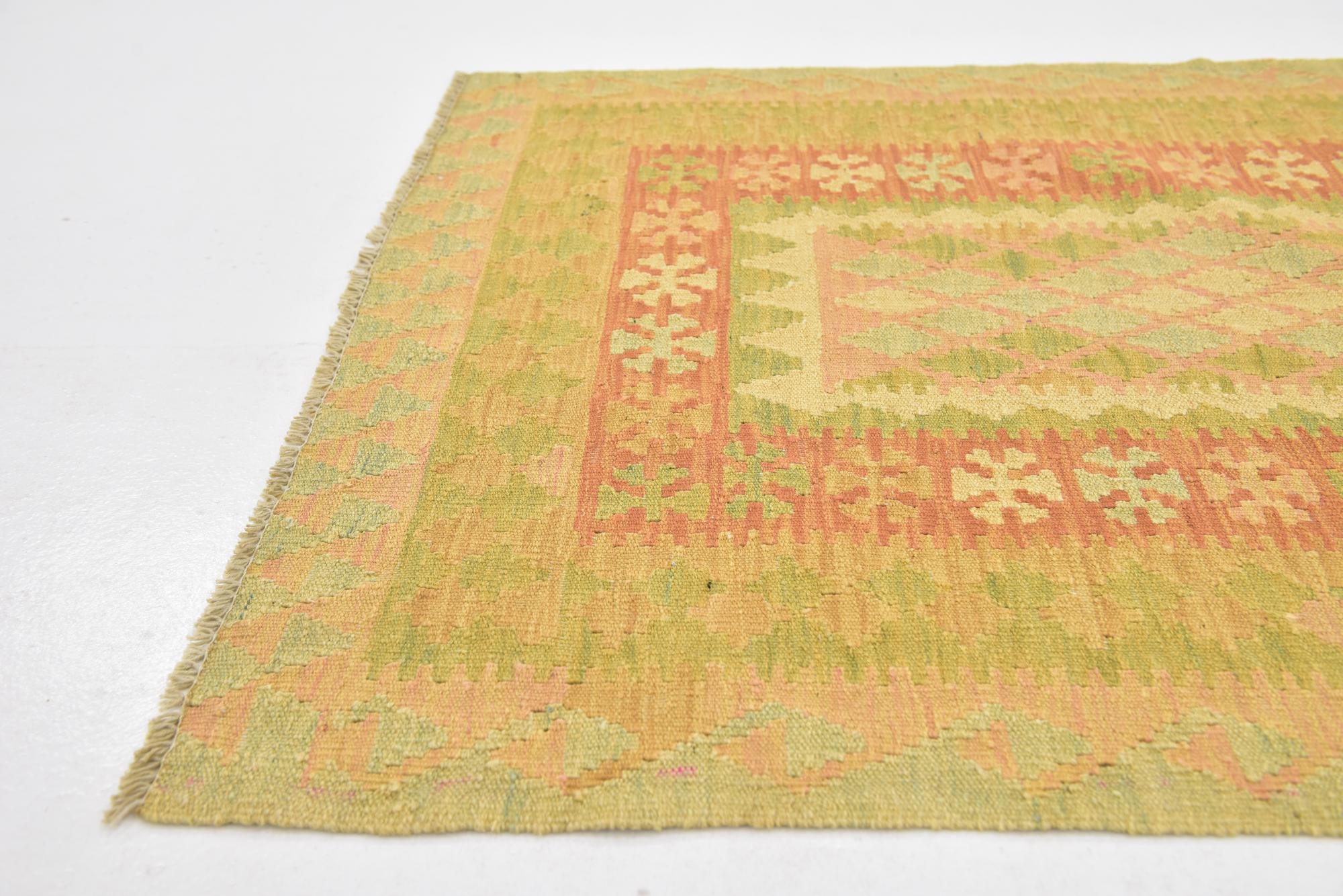 2' 8 x 4' 4 Hand Woven Kilim Waziri Wool Rug