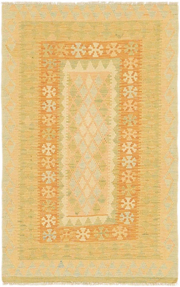 Detail image of 2' 8 x 4' 4 Hand Woven Kilim Waziri Wool Rug