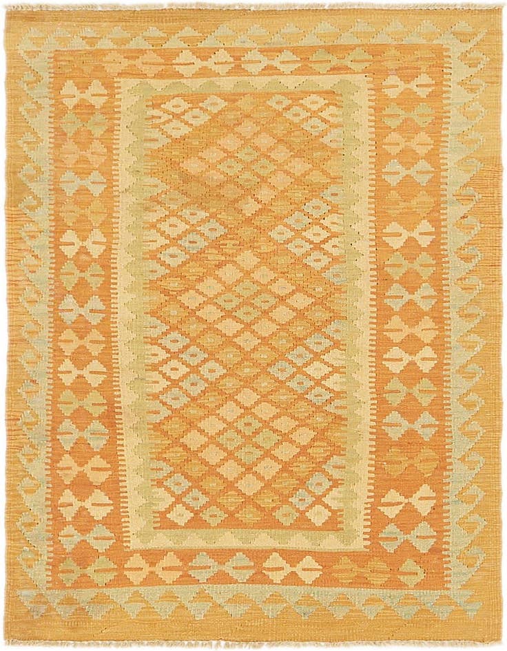 Detail image of 2' 6 x 4' 5 Hand Woven Kilim Waziri Wool Rug