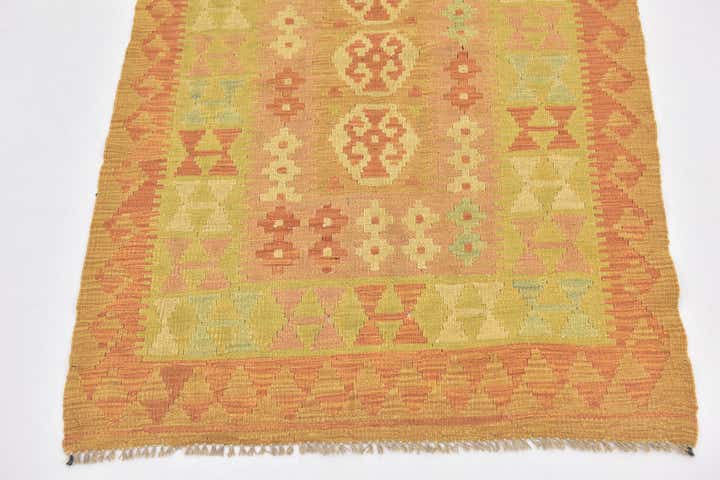 2' 9 x 4' 4 Hand Woven Kilim Waziri Wool Rug