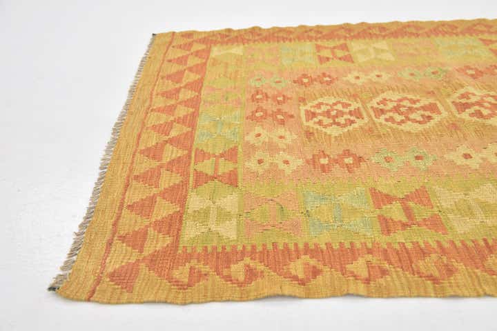 2' 9 x 4' 4 Hand Woven Kilim Waziri Wool Rug
