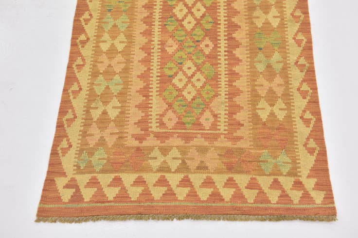 Detail image of 2' 7 x 4' Hand Woven Kilim Waziri Wool Rug