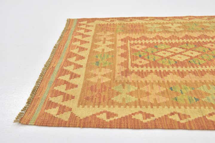 2' 7 x 4' Hand Woven Kilim Waziri Wool Rug