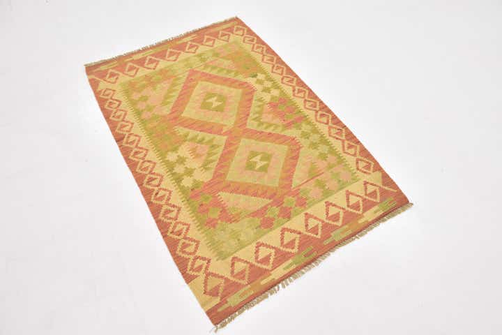 2' 8 x 4' Hand Woven Kilim Waziri Wool Rug