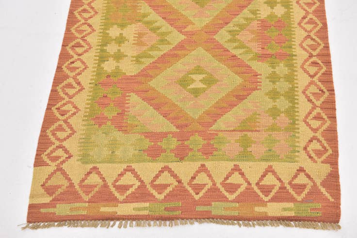 Detail image of 2' 8 x 4' Hand Woven Kilim Waziri Wool Rug