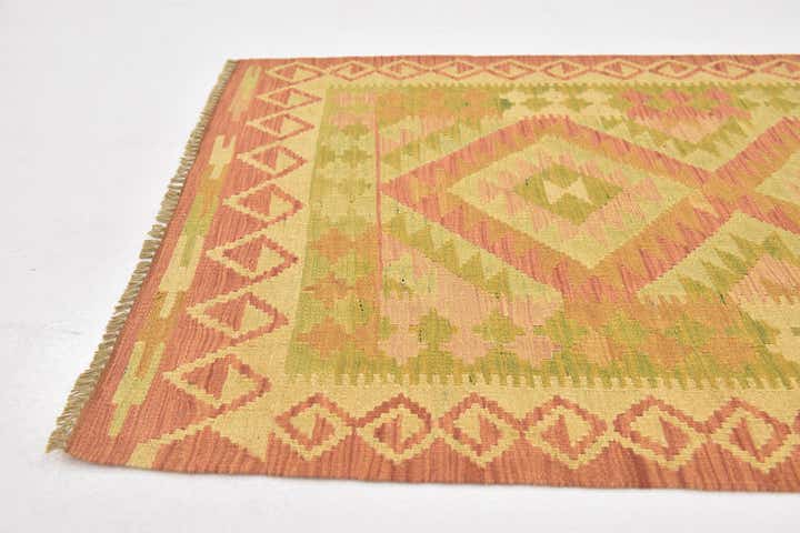 2' 8 x 4' Hand Woven Kilim Waziri Wool Rug