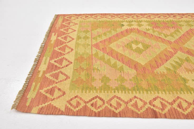 Detail image of 2' 8 x 4' Hand Woven Kilim Waziri Wool Rug