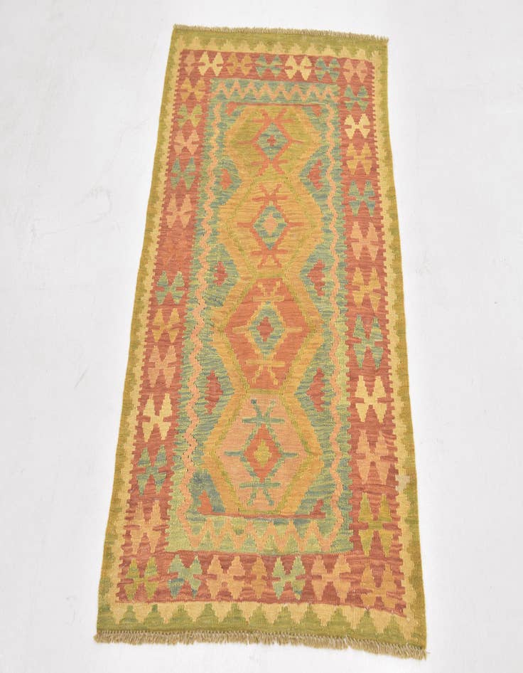 Detail image of 2' 7 x 4'  Hand Woven Kilim Waziri Wool Rug