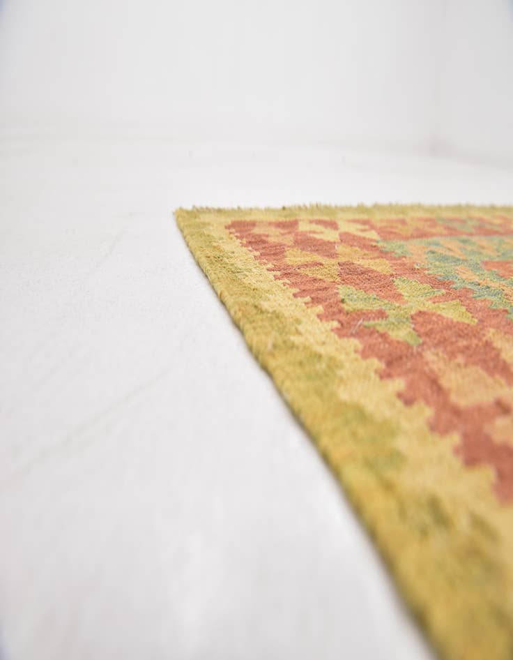 Detail image of 2' 7 x 4'  Hand Woven Kilim Waziri Wool Rug