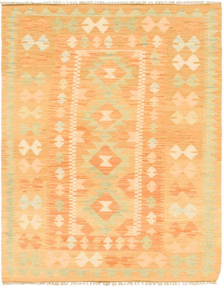 Detail image of 2' 7 x 4' 3 Hand Woven Kilim Waziri Wool Rug