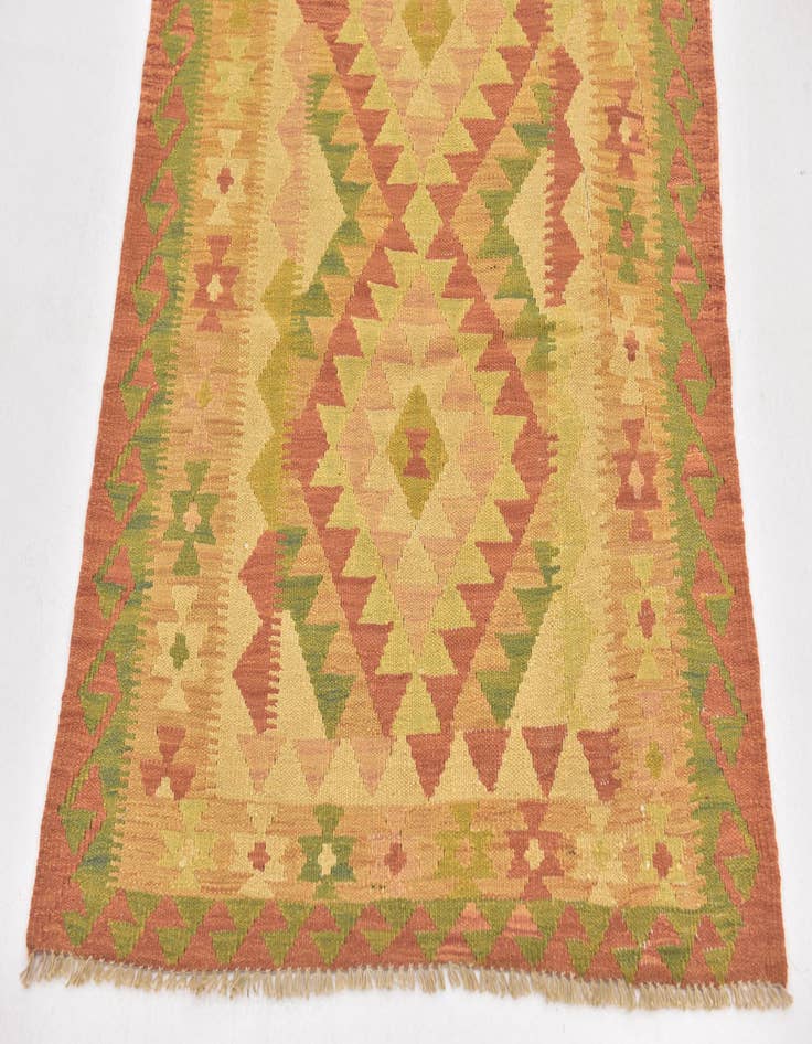 Detail image of 2' 7 x 4'  Hand Woven Kilim Waziri Wool Rug