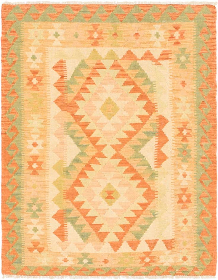 Detail image of 2' 7 x 4' Hand Woven Kilim Waziri Wool Rug