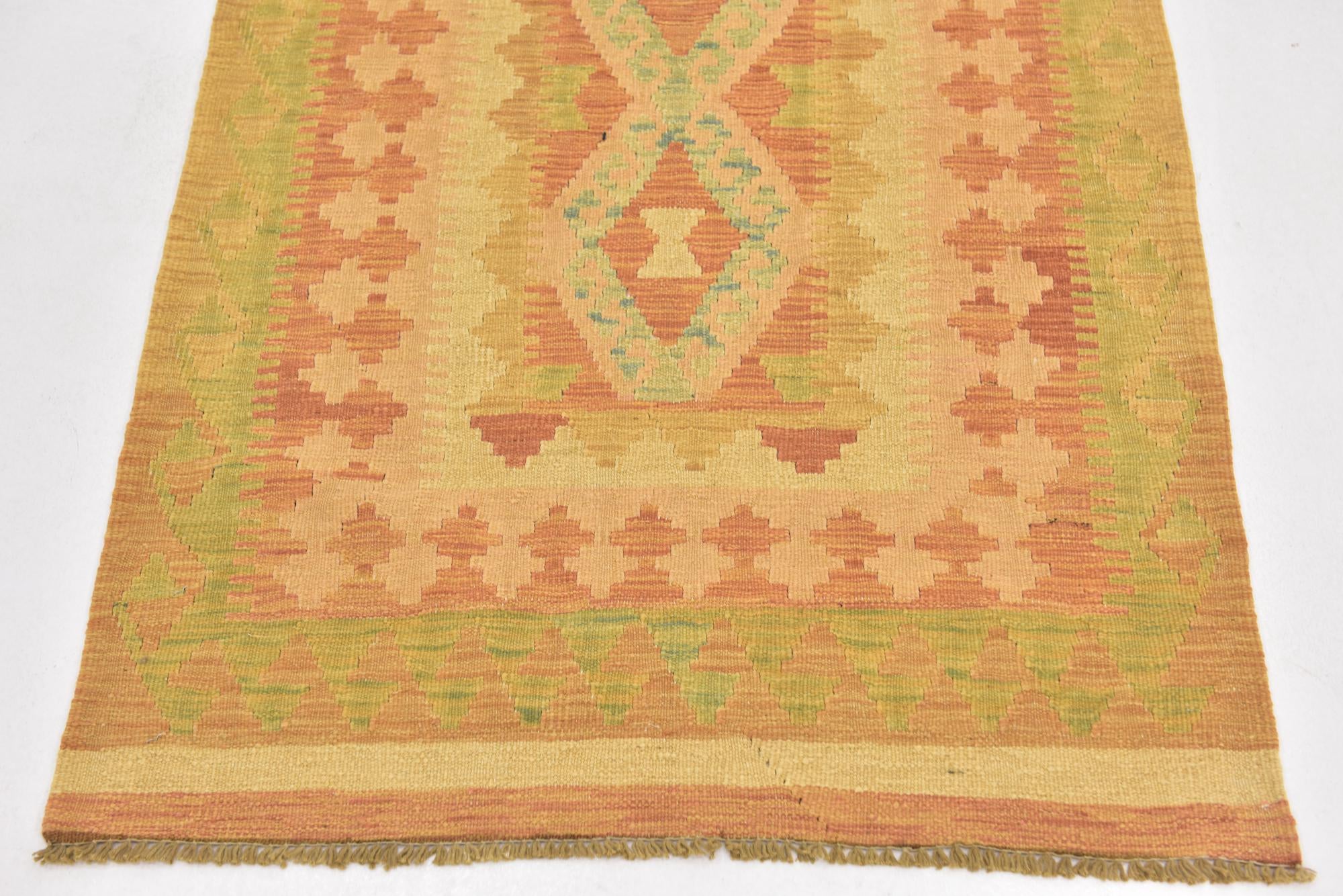2' 6 x 4' 3 Hand Woven Kilim Waziri Wool Rug