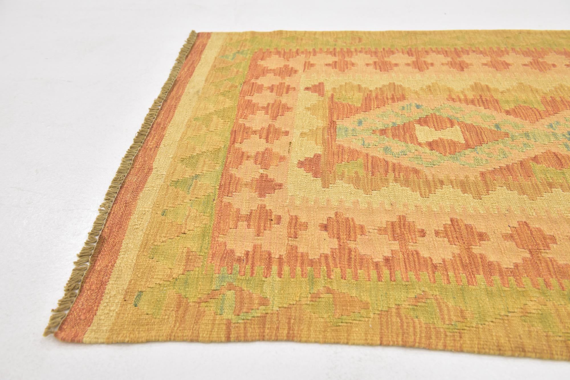 2' 6 x 4' 3 Hand Woven Kilim Waziri Wool Rug