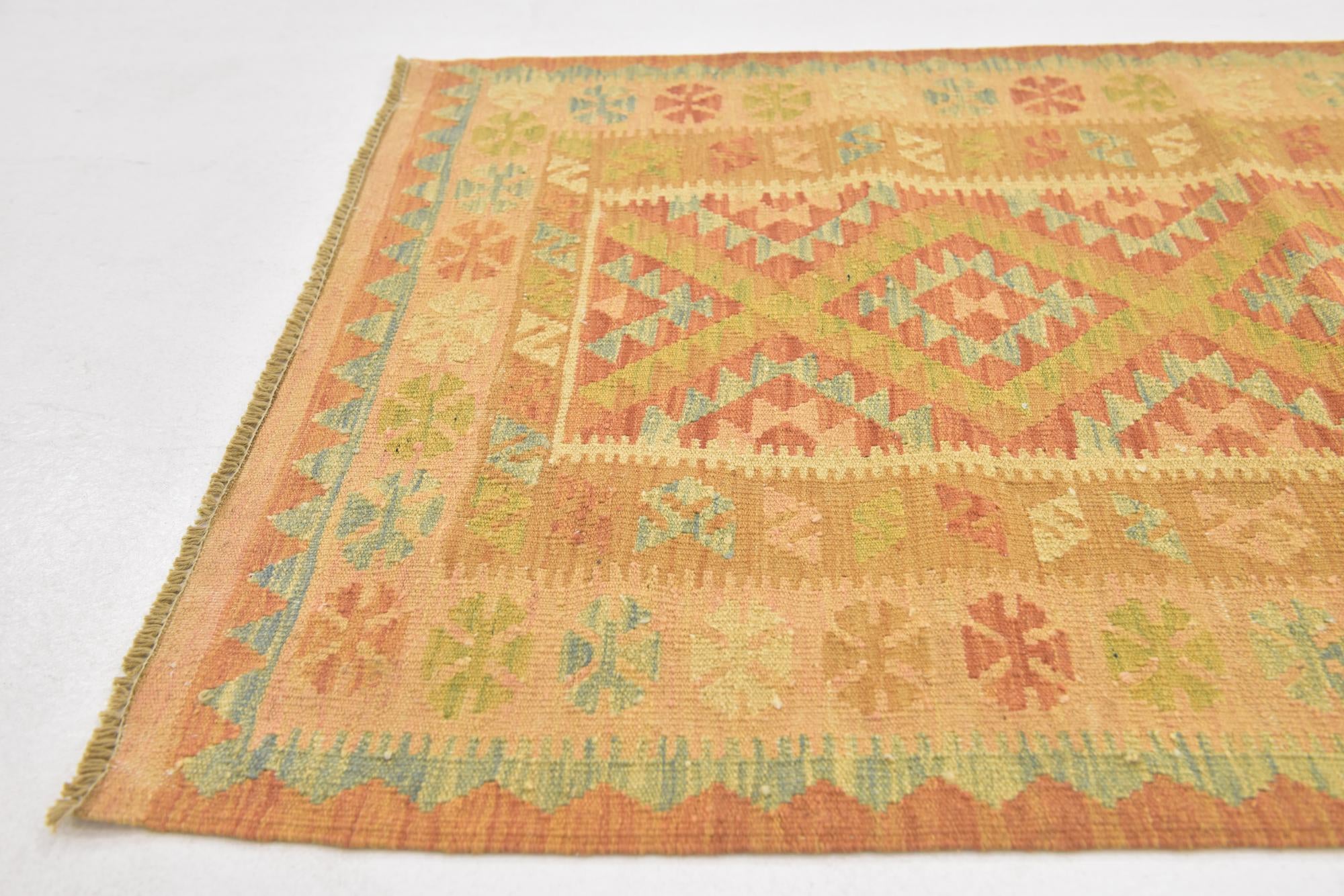 2' 8 x 4' 5 Hand Woven Kilim Waziri Wool Rug