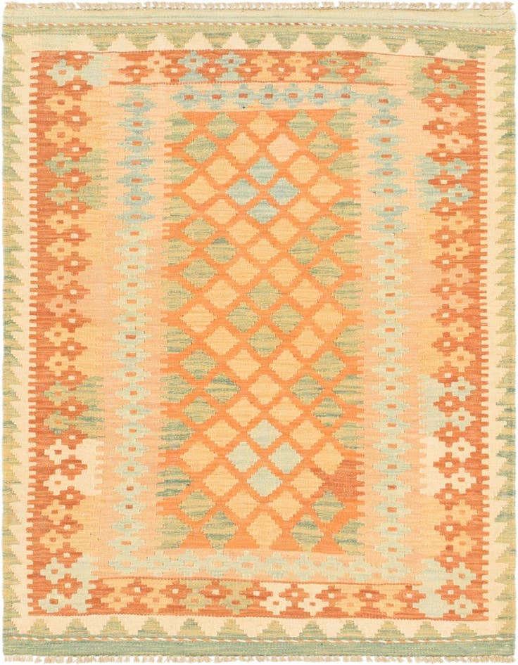 Detail image of 2' 9 x 4' 4 Hand Woven Kilim Waziri Wool Rug
