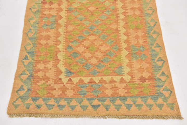 2' 7 x 4' 5 Hand Woven Kilim Waziri Wool Rug