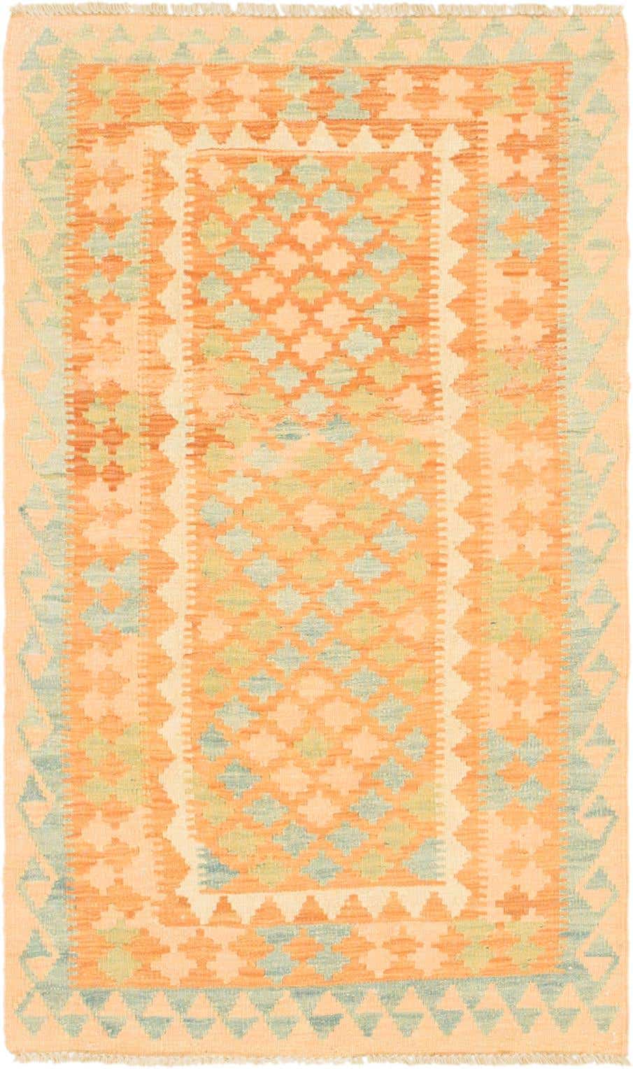 2' 7 x 4' 5 Hand Woven Kilim Waziri Wool Rug