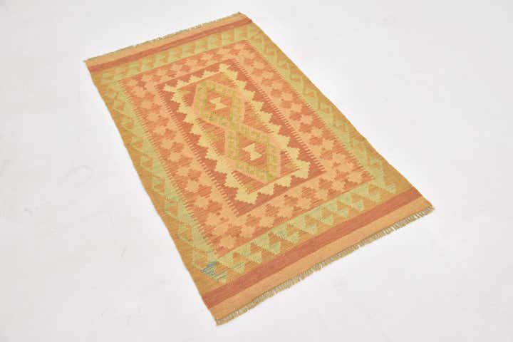 2' 8 x 4' 3 Hand Woven Kilim Waziri Wool Rug